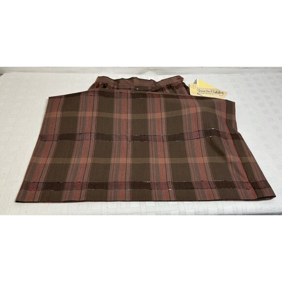 VINTAGE NWT! New Diane Von Furstenberg 12 Womens Long Pleated Plaid A-LINE Skirt - Picture 5 of 16